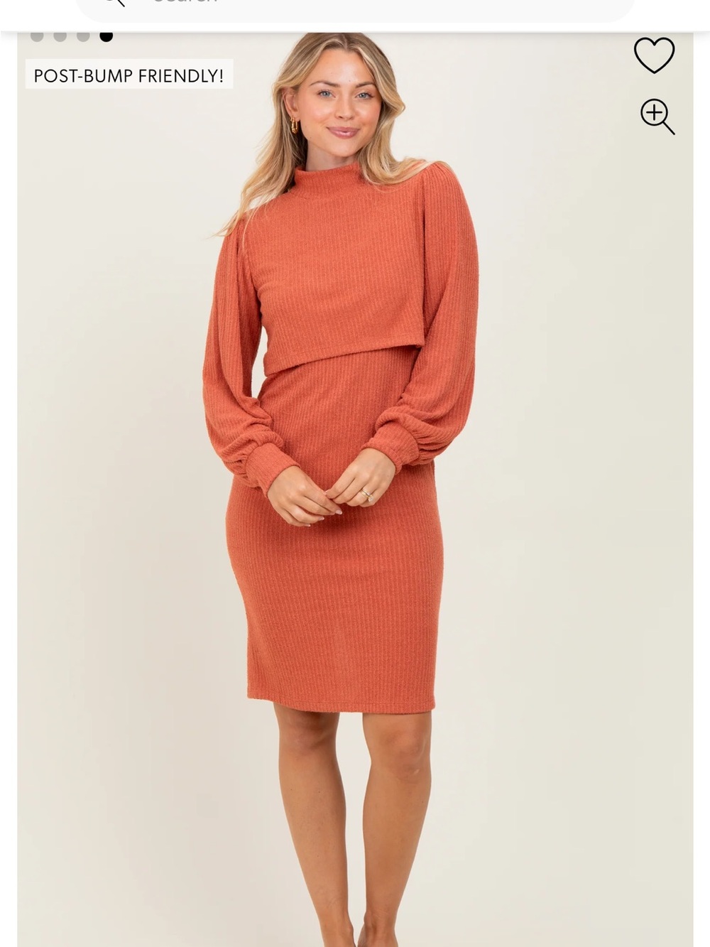Isabel Maternity by Ingrid & Isabel Ribbed Mock-Neck Midi Dress NWT